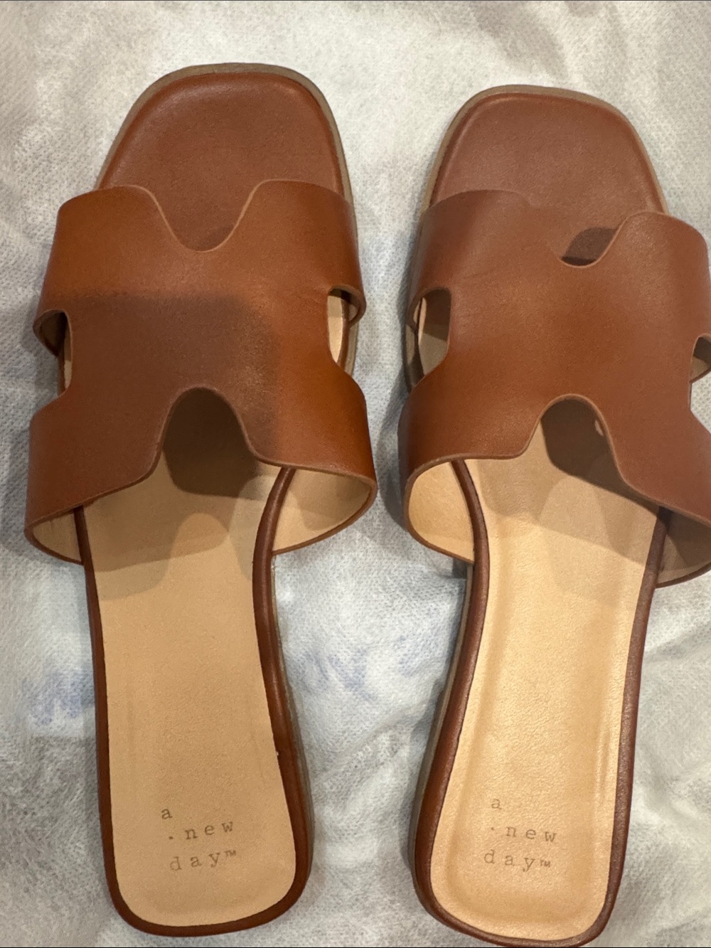 a new day Tan Cutout Slide Sandals